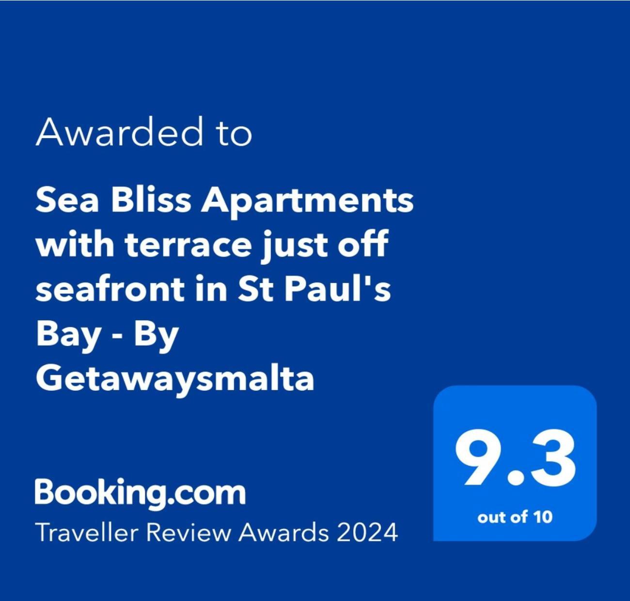 Sea Bliss Apartments With Terrace Just Off Seafront In St Paul'S Bay - By Getawaysmalta Σεντ Πόλς Μπέι Εξωτερικό φωτογραφία